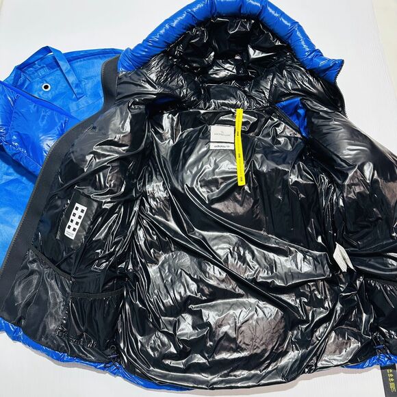 Moncler x Adidas Beiser Down Jacket Men's 3/ L Blue Hooded Full Zip NWT $2075 - Picture 12 of 15